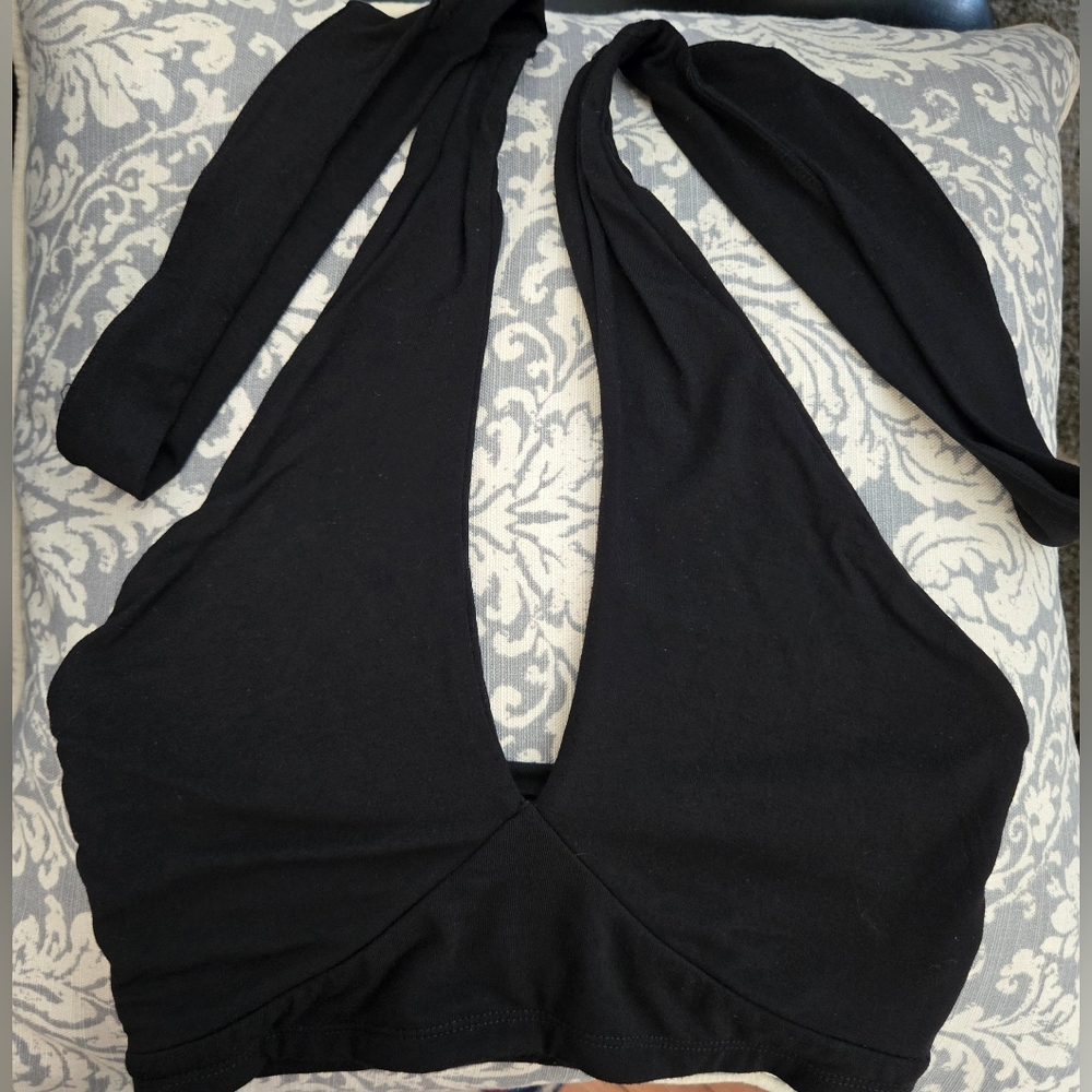 KLASSY NETWORK  Black Halter Top, Small, Never Worn
